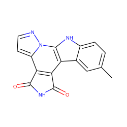 Cc1ccc2[nH]c3c(c4c(c5ccnn53)C(=O)NC4=O)c2c1 ZINC000084652043