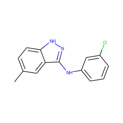 Cc1ccc2[nH]nc(Nc3cccc(Cl)c3)c2c1 ZINC000138083645