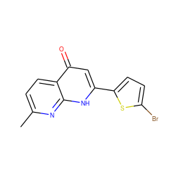 Cc1ccc2c(=O)cc(-c3ccc(Br)s3)[nH]c2n1 ZINC000013557538