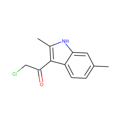 Cc1ccc2c(C(=O)CCl)c(C)[nH]c2c1 ZINC000000532276