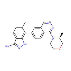 Cc1ccc2c(N)n[nH]c2c1-c1ccc2c(N3CCOC[C@@H]3C)nncc2c1 ZINC000040954123