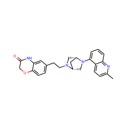 Cc1ccc2c(N3C[C@H]4C[C@@H]3CN4CCc3ccc4c(c3)NC(=O)CO4)cccc2n1 ZINC000040957739