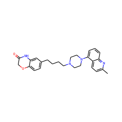 Cc1ccc2c(N3CCN(CCCCc4ccc5c(c4)NC(=O)CO5)CC3)cccc2n1 ZINC000040939235