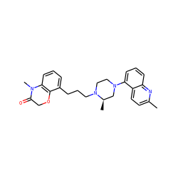 Cc1ccc2c(N3CCN(CCCc4cccc5c4OCC(=O)N5C)[C@H](C)C3)cccc2n1 ZINC000040892489