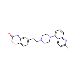Cc1ccc2c(N3CCN(CCc4ccc5c(c4)NC(=O)CO5)CC3)cccc2n1 ZINC000003959323