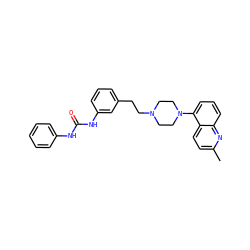Cc1ccc2c(N3CCN(CCc4cccc(NC(=O)Nc5ccccc5)c4)CC3)cccc2n1 ZINC000066262495