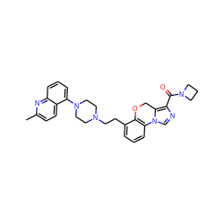 Cc1ccc2c(N3CCN(CCc4cccc5c4OCc4c(C(=O)N6CCC6)ncn4-5)CC3)cccc2n1 ZINC000064521340