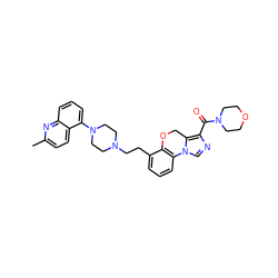 Cc1ccc2c(N3CCN(CCc4cccc5c4OCc4c(C(=O)N6CCOCC6)ncn4-5)CC3)cccc2n1 ZINC000064553044