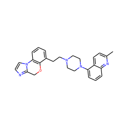 Cc1ccc2c(N3CCN(CCc4cccc5c4OCc4nccn4-5)CC3)cccc2n1 ZINC000064553656
