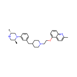 Cc1ccc2c(OCCN3CCC(Cc4cccc(N5C[C@@H](C)NC[C@@H]5C)c4)CC3)cccc2n1 ZINC000040861614
