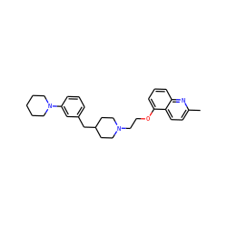 Cc1ccc2c(OCCN3CCC(Cc4cccc(N5CCCCC5)c4)CC3)cccc2n1 ZINC000034271455