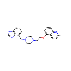 Cc1ccc2c(OCCN3CCN(Cc4cccc5[nH]cnc45)CC3)cccc2n1 ZINC000040538331