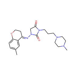 Cc1ccc2c(c1)/C(=N/N1CC(=O)N(CCCN3CCN(C)CC3)C1=O)CCO2 ZINC000040423915