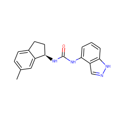 Cc1ccc2c(c1)[C@H](NC(=O)Nc1cccc3[nH]ncc13)CC2 ZINC000028964926