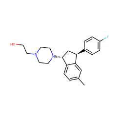 Cc1ccc2c(c1)[C@H](c1ccc(F)cc1)C[C@H]2N1CCN(CCO)CC1 ZINC000022940749