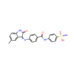 Cc1ccc2c(c1)C(=Nc1ccc(C(=O)Nc3ccc([S@](=N)(=O)O)cc3)cc1)C(=O)N2 ZINC000653699181