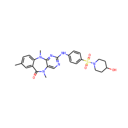 Cc1ccc2c(c1)C(=O)N(C)c1cnc(Nc3ccc(S(=O)(=O)N4CCC(O)CC4)cc3)nc1N2C ZINC001772647086