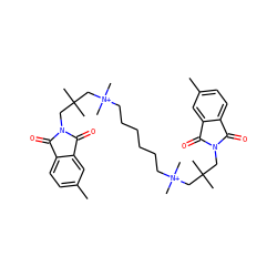 Cc1ccc2c(c1)C(=O)N(CC(C)(C)C[N+](C)(C)CCCCCC[N+](C)(C)CC(C)(C)CN1C(=O)c3ccc(C)cc3C1=O)C2=O ZINC000025985114