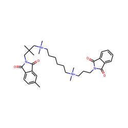 Cc1ccc2c(c1)C(=O)N(CC(C)(C)C[N+](C)(C)CCCCCC[N+](C)(C)CCCN1C(=O)c3ccccc3C1=O)C2=O ZINC000025990140