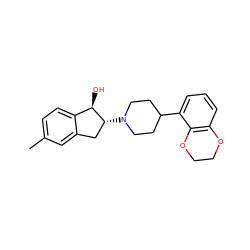 Cc1ccc2c(c1)C[C@@H](N1CCC(c3cccc4c3OCCO4)CC1)[C@@H]2O ZINC000013471800