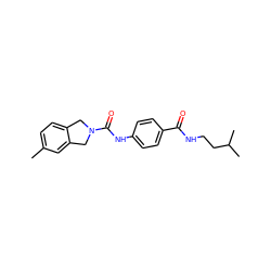 Cc1ccc2c(c1)CN(C(=O)Nc1ccc(C(=O)NCCC(C)C)cc1)C2 ZINC000167575722