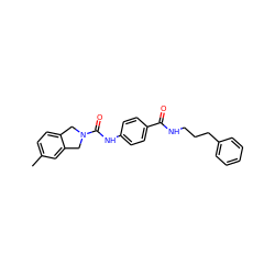 Cc1ccc2c(c1)CN(C(=O)Nc1ccc(C(=O)NCCCc3ccccc3)cc1)C2 ZINC000166877700