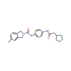 Cc1ccc2c(c1)CN(C(=O)Nc1ccc(NC(=O)CC3CCCC3)cc1)C2 ZINC000166691155