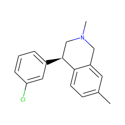 Cc1ccc2c(c1)CN(C)C[C@@H]2c1cccc(Cl)c1 ZINC000033979880