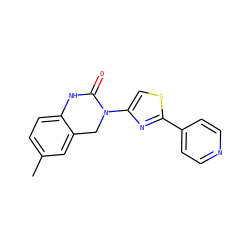 Cc1ccc2c(c1)CN(c1csc(-c3ccncc3)n1)C(=O)N2 ZINC000014974673