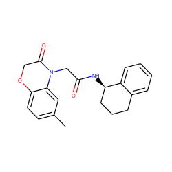 Cc1ccc2c(c1)N(CC(=O)N[C@@H]1CCCc3ccccc31)C(=O)CO2 ZINC000003907233