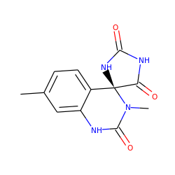 Cc1ccc2c(c1)NC(=O)N(C)[C@]21NC(=O)NC1=O ZINC000013455955