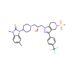 Cc1ccc2c(c1)n(C1CCN(C[C@@H](O)Cn3nc(-c4ccc(C(F)(F)F)cc4)c4c3CCN(S(C)(=O)=O)C4)CC1)c(=O)n2C ZINC000028129583