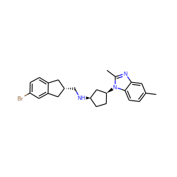 Cc1ccc2c(c1)nc(C)n2[C@H]1CC[C@@H](NC[C@H]2Cc3ccc(Br)cc3C2)C1 ZINC000096923123