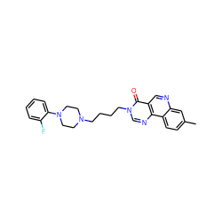 Cc1ccc2c(c1)ncc1c(=O)n(CCCCN3CCN(c4ccccc4F)CC3)cnc12 ZINC000072107349