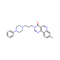 Cc1ccc2c(c1)ncc1c(=O)n(CCCN3CCN(c4ccccc4)CC3)cnc12 ZINC000072121984