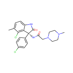 Cc1ccc2c(c1Cl)[C@](NC(=O)CN1CCN(C)CC1)(c1ccc(Cl)cc1)C(=O)N2 ZINC000095555730