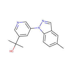 Cc1ccc2c(cnn2-c2cncc(C(C)(C)O)c2)c1 ZINC000221340514
