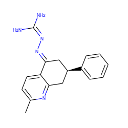 Cc1ccc2c(n1)C[C@H](c1ccccc1)C/C2=N\N=C(N)N ZINC000013474664