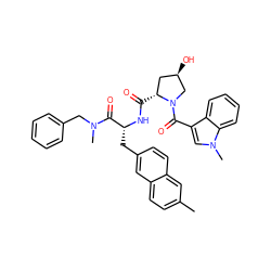 Cc1ccc2cc(C[C@@H](NC(=O)[C@@H]3C[C@@H](O)CN3C(=O)c3cn(C)c4ccccc34)C(=O)N(C)Cc3ccccc3)ccc2c1 ZINC000026186742