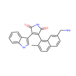 Cc1ccc2ccc(CN)cc2c1C1=C(c2c[nH]c3ccccc23)C(=O)NC1=O ZINC000035847154