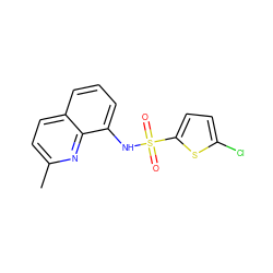 Cc1ccc2cccc(NS(=O)(=O)c3ccc(Cl)s3)c2n1 ZINC000013818043