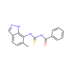 Cc1ccc2cn[nH]c2c1NC(=S)NC(=O)c1ccccc1 ZINC000008577838