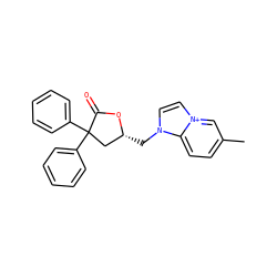 Cc1ccc2n(C[C@@H]3CC(c4ccccc4)(c4ccccc4)C(=O)O3)cc[n+]2c1 ZINC000013651192