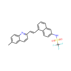 Cc1ccc2nc(/C=C/c3cccc4cc(NS(=O)(=O)C(F)(F)F)ccc34)ccc2c1 ZINC000013560074