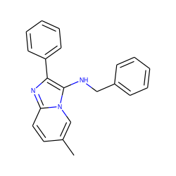 Cc1ccc2nc(-c3ccccc3)c(NCc3ccccc3)n2c1 ZINC000035616131