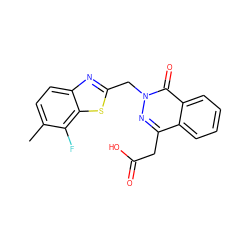 Cc1ccc2nc(Cn3nc(CC(=O)O)c4ccccc4c3=O)sc2c1F ZINC000013860770