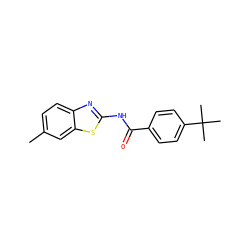 Cc1ccc2nc(NC(=O)c3ccc(C(C)(C)C)cc3)sc2c1 ZINC000000363334