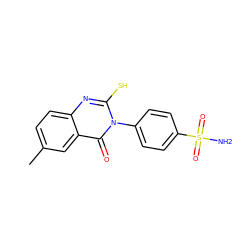 Cc1ccc2nc(S)n(-c3ccc(S(N)(=O)=O)cc3)c(=O)c2c1 ZINC000653689035