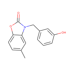 Cc1ccc2oc(=O)n(Cc3cccc(O)c3)c2c1 ZINC000064540279