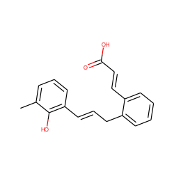 Cc1cccc(/C=C/Cc2ccccc2/C=C/C(=O)O)c1O ZINC000028339957